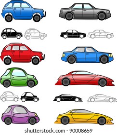 cars collection - vector