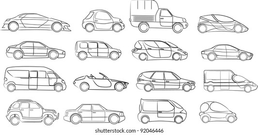 cars collection - vector
