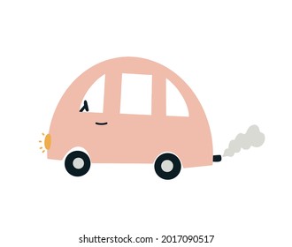 Cars, cute kids art, hand drawn cars, isolated on white background, for printing. Great for posters, postcards.