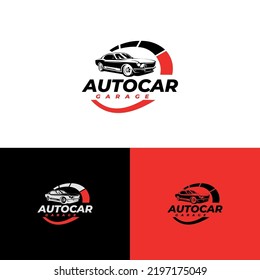 Distribuidor de coches, automoción, plantilla de logotipo de autocar