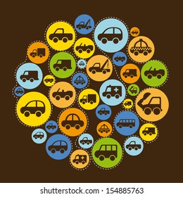 cars design over brown background vector illustration