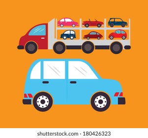 cars design over yellow background vector illustration