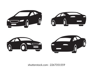 Cars in different perspective – vector illustration