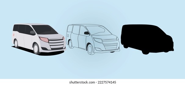 Cars of different types of illustrations set side view of the mini micro.