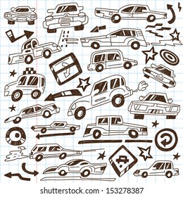 cars - doodles vector