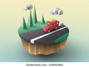 Cars driving on roads and travel concepts, vector art and illustration