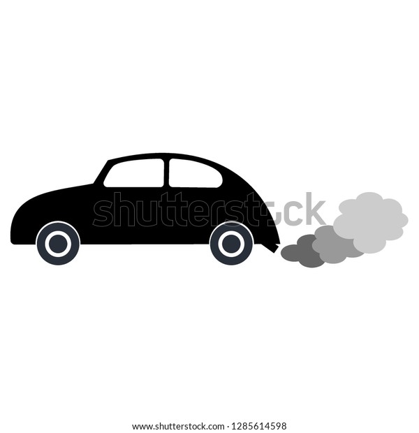 \
Cars emit smoke\
from exhaust pipes on white background, causing air pollution\
problems. Design by\
Inkscape.