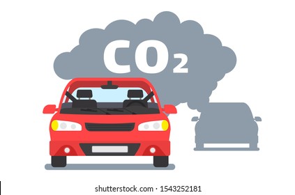 cars emits co2 smoke ecology air pollution concept
