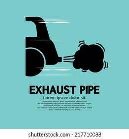 Car's Exhaust Pipe Vector Illustration