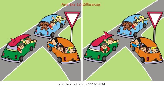 Cars, find ten differences