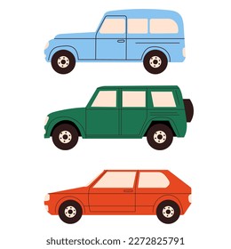 cars in flat style isolated vector