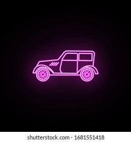 Cars of the forties neon icon. Simple thin line, outline vector of generation icons for ui and ux, website or mobile application