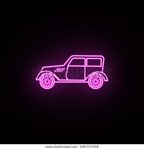 Cars of the forties neon icon. Simple thin\
line, outline vector of generation icons for ui and ux, website or\
mobile application