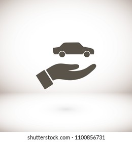 cars in the hand icon