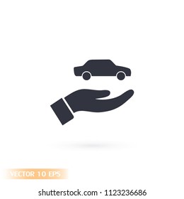 cars in the hand icon