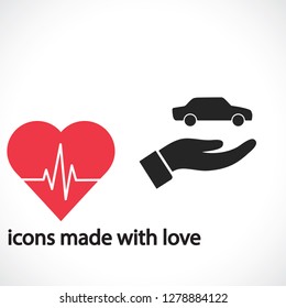cars in the hand icon
