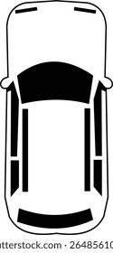 Cars icon from above, top view isolated. Modern urban civilian vehicle. View from the bird's eye. Realistic design. Flat style vector. traffic, automobile transportation. Transport service concept.
