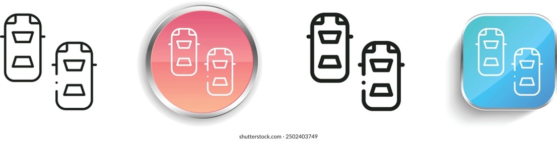 cars icon. Thin Linear, Regular and Button Style Design Isolated On White Background