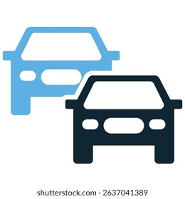 Cars icon vector for multiple vehicles, auto traffic, and transport concept. Ideal for fleet services, travel illustrations, and city road planning visuals.