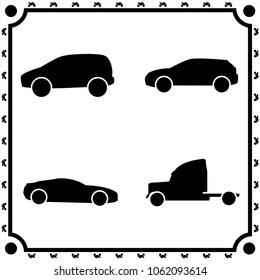 cars icon vector set