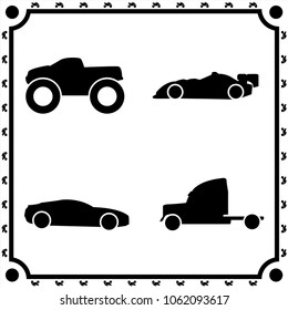 cars icon vector set