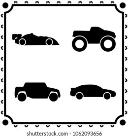 cars icon vector set