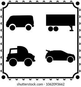 cars icon vector set