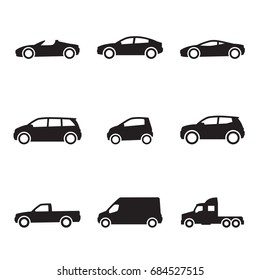 Cars icons set