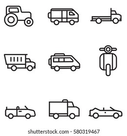 Cars icons set illustration design, line colour EPS10
