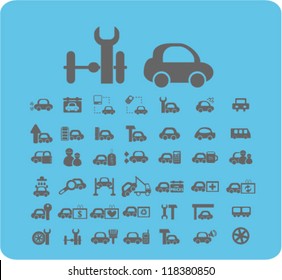 cars icons set, vector