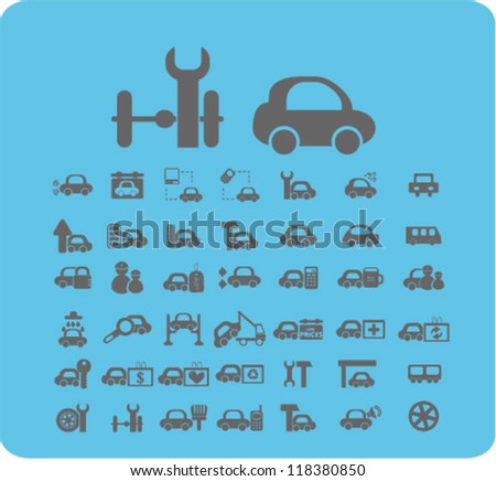 cars icons set, vector