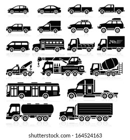 Cars icons set. Vector illustration.