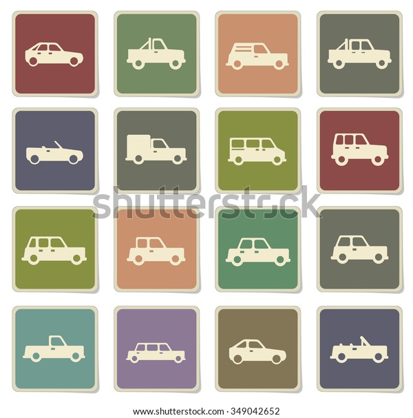 Cars Label Icons Web Stock Vector (Royalty Free) 349042652 | Shutterstock