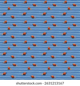 Cars and line in blue background seamless pattern illustration design for kids