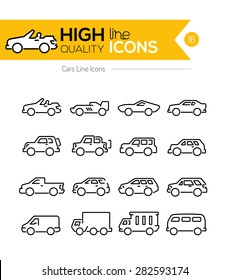 Cars line Icons