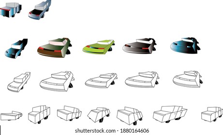 cars models in different perspective