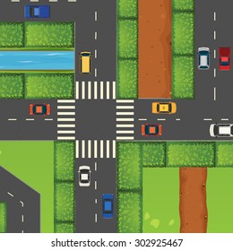 Cars on the road illustration