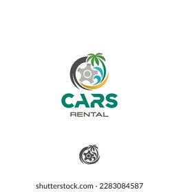 cars rental car dealership car service car wash palms travel taxi wheel vector logo
