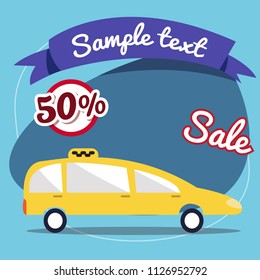 Cars sale illustration. Vector illustration isolated on background.