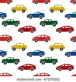 Cars seamless pattern. Vector illustration. 