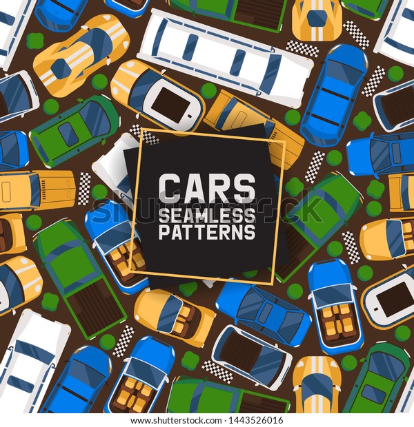 Cars\
seamless pattern vector illustration. Car, transport,\
transportation, transfer. Public service. Luxury, sport, cabriolet,\
limousine vehicle stretch car. Limo, saloon\
car.