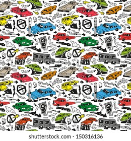 cars - seamless vector background