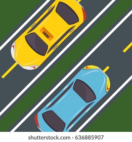 Cars seen from above design