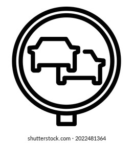 Cars sign icon outline vector. Car traffic. Street road