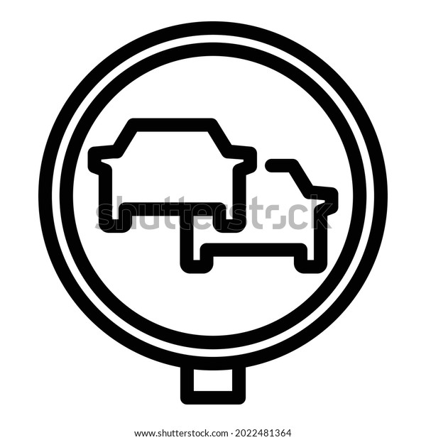 Cars\
sign icon outline vector. Car traffic. Street\
road