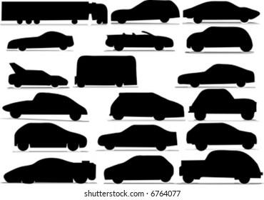 cars silhouette vector