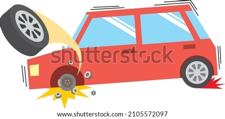 Cars with tires falling off