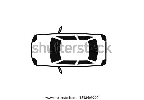 Cars top view glyph icon. Clipart image\
isolated on white\
background