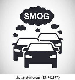 Cars and traffic smog clouds symbol pollution