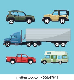 Cars and truck  vehicle and transportation design